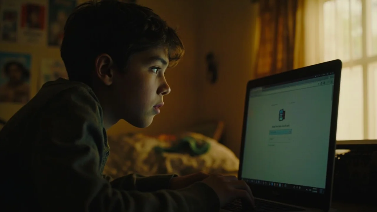 A student signing into an account with a strong password on a laptop — digital safety basics for NZ students.