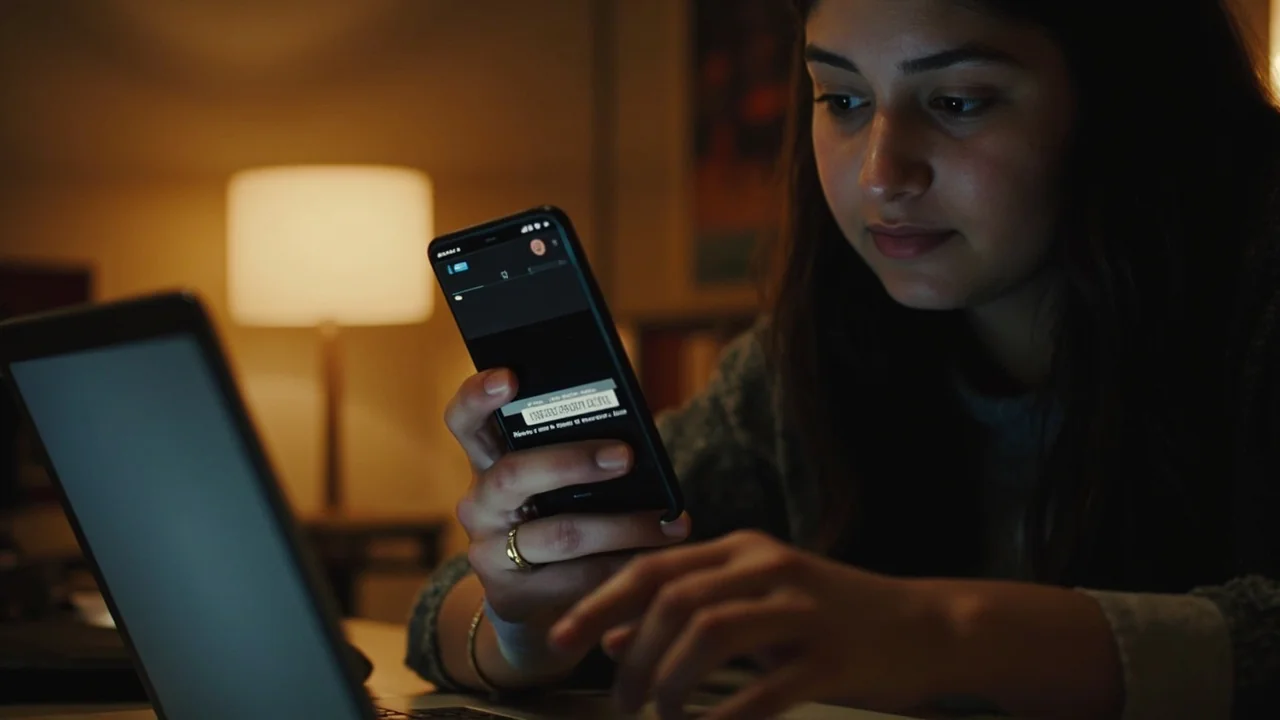 A person typing a verification code from phone into a laptop login — passwords, passphrases and MFA guide.